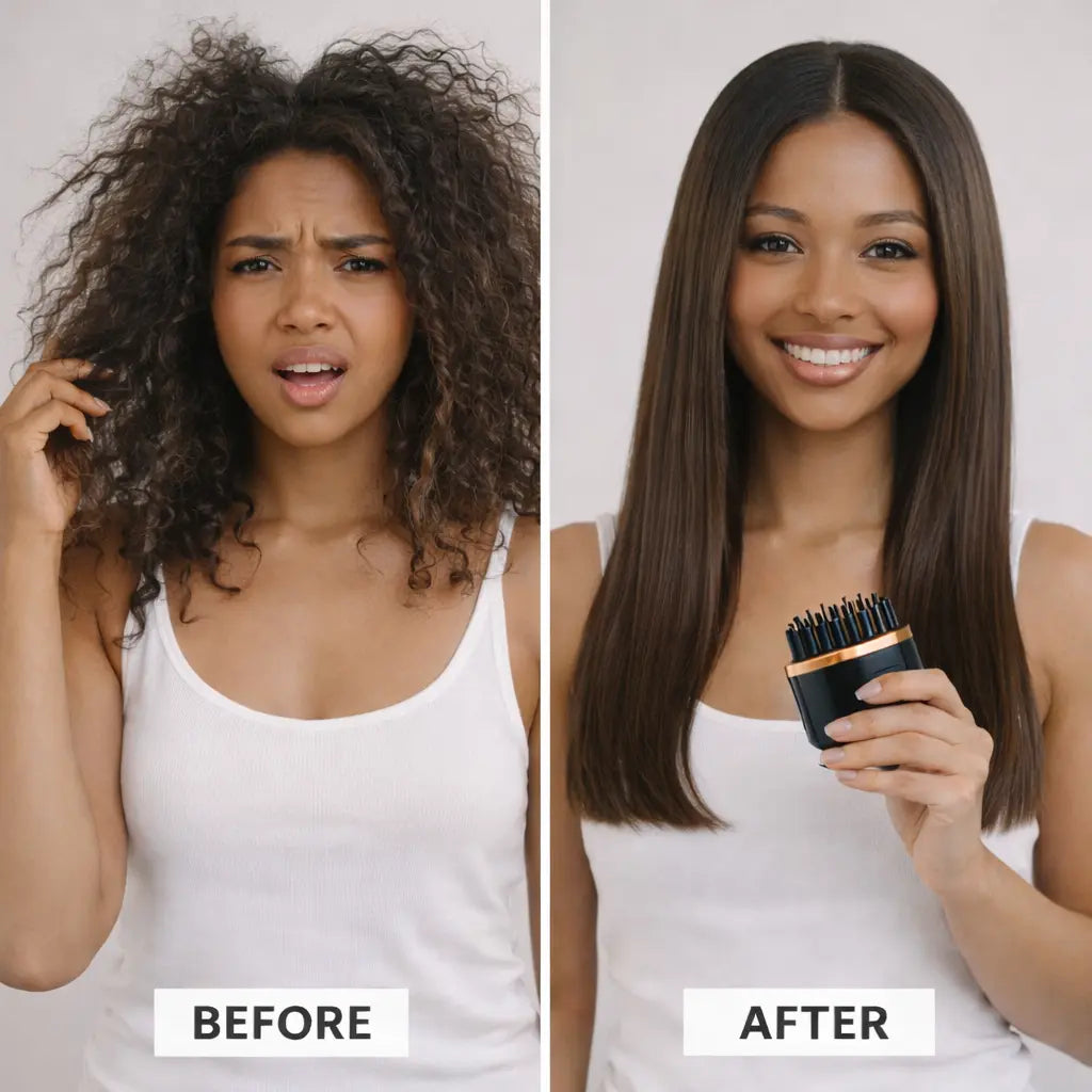 Cordless Hair Straightener Brush Lamonio