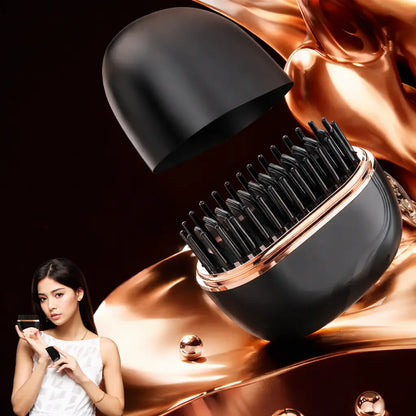 Cordless Hair Straightener Brush Lamonio