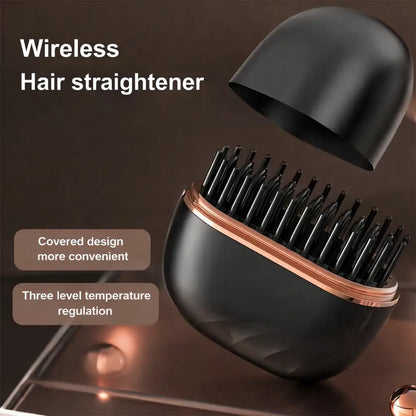 Cordless Hair Straightener Brush Lamonio